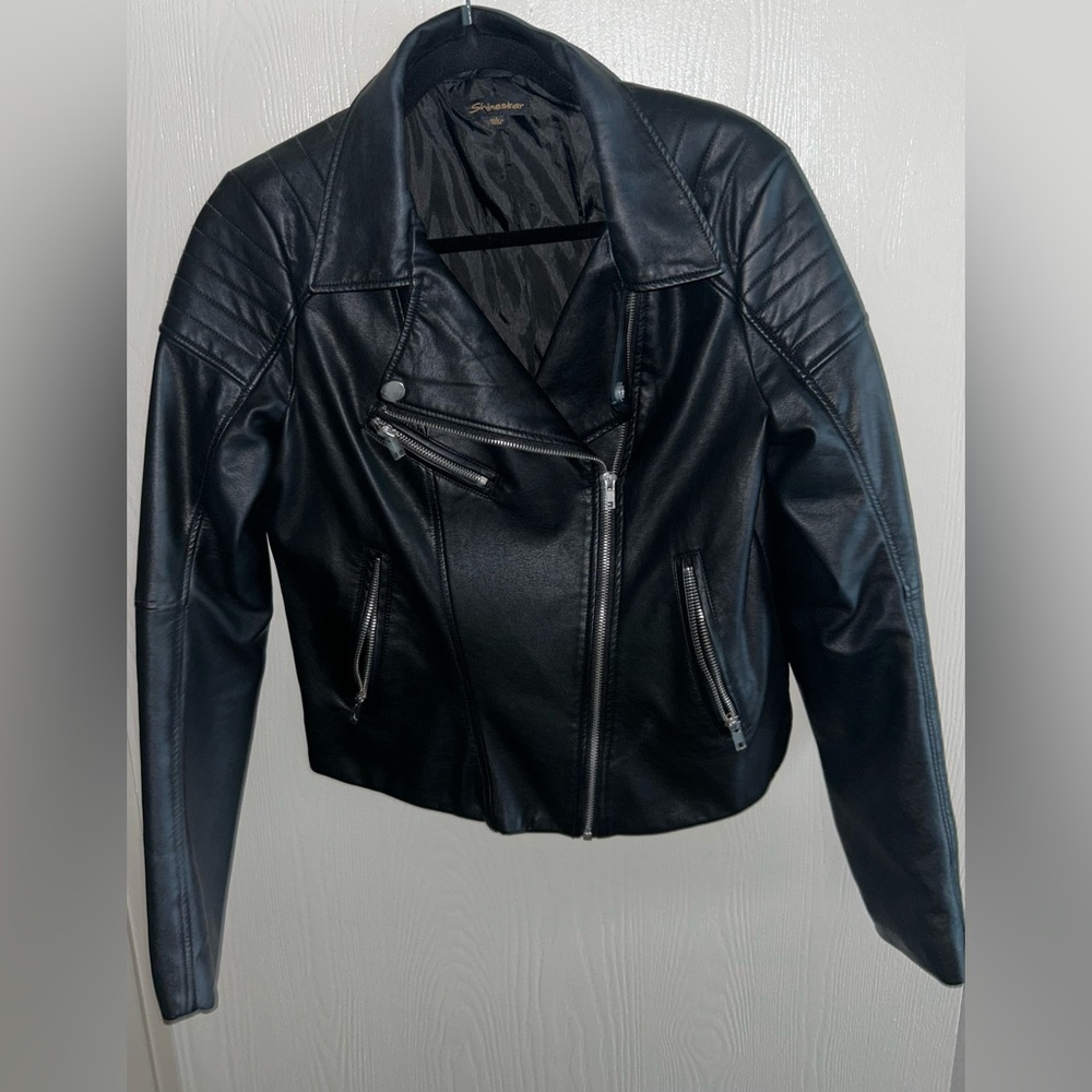 Black leather jacket